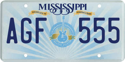 MS license plate AGF555