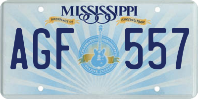 MS license plate AGF557