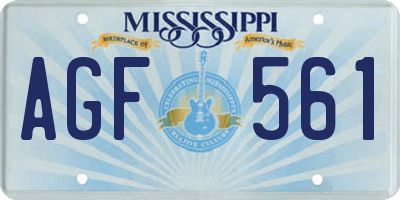 MS license plate AGF561
