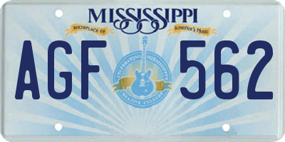MS license plate AGF562