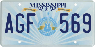 MS license plate AGF569