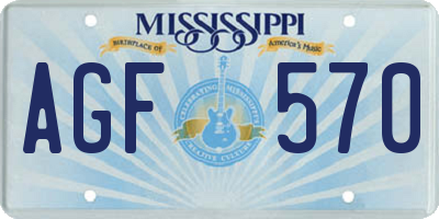 MS license plate AGF570