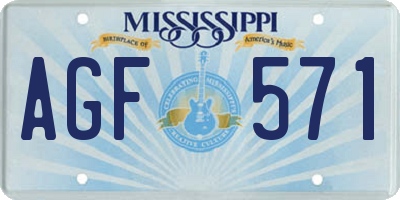 MS license plate AGF571