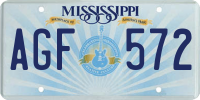 MS license plate AGF572