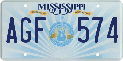 MS license plate AGF574