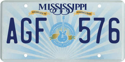MS license plate AGF576