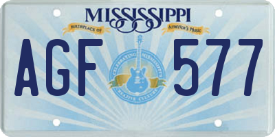 MS license plate AGF577