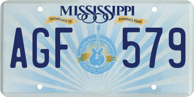 MS license plate AGF579