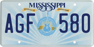 MS license plate AGF580