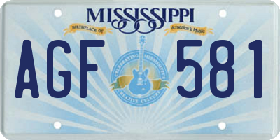 MS license plate AGF581