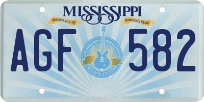 MS license plate AGF582