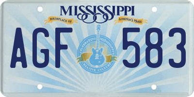 MS license plate AGF583