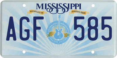 MS license plate AGF585