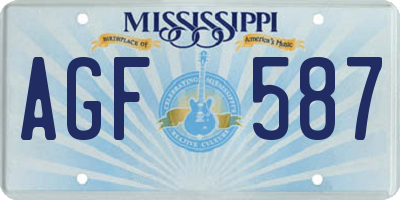 MS license plate AGF587