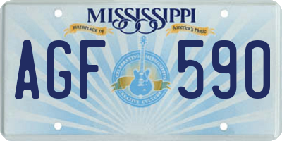 MS license plate AGF590