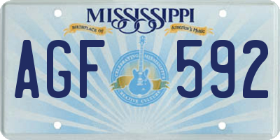 MS license plate AGF592