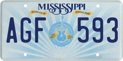 MS license plate AGF593
