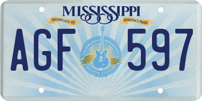MS license plate AGF597