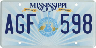 MS license plate AGF598