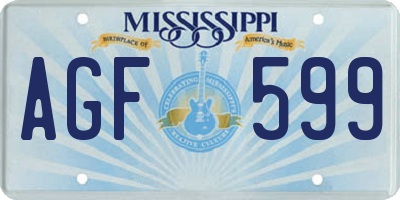 MS license plate AGF599