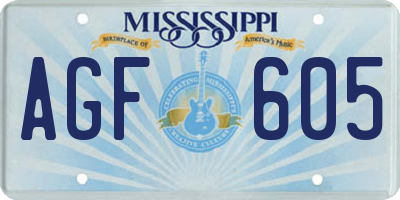 MS license plate AGF605