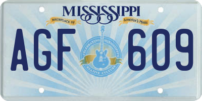 MS license plate AGF609