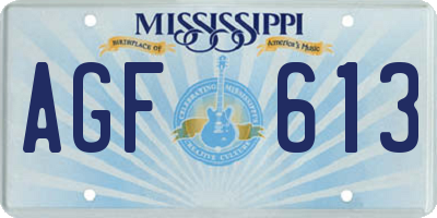 MS license plate AGF613