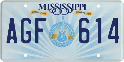 MS license plate AGF614