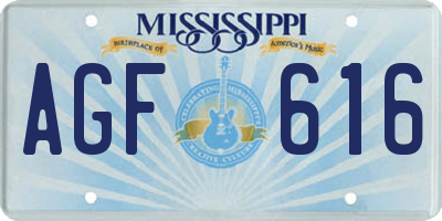 MS license plate AGF616