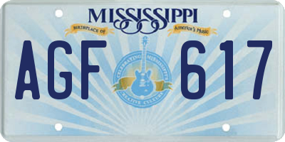 MS license plate AGF617