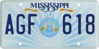 MS license plate AGF618