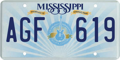 MS license plate AGF619