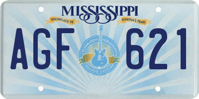 MS license plate AGF621