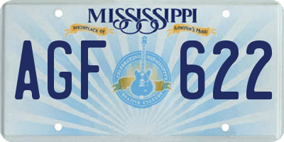 MS license plate AGF622