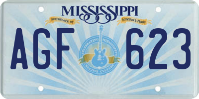 MS license plate AGF623
