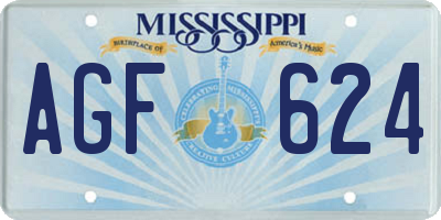MS license plate AGF624
