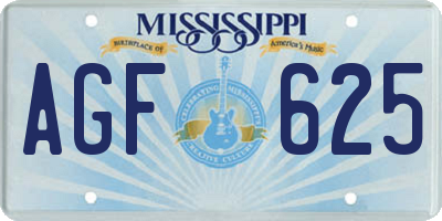 MS license plate AGF625