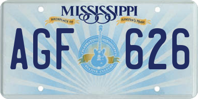 MS license plate AGF626