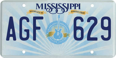 MS license plate AGF629
