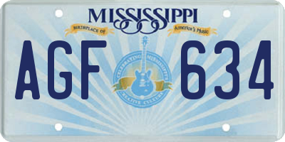 MS license plate AGF634