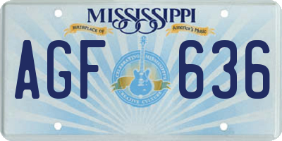 MS license plate AGF636