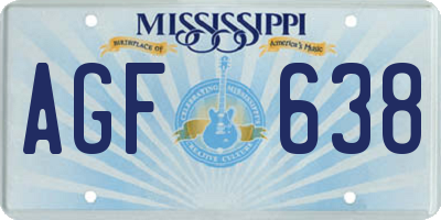 MS license plate AGF638