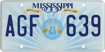 MS license plate AGF639