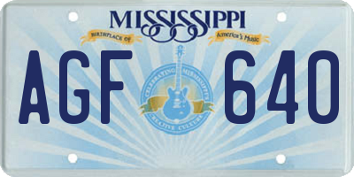 MS license plate AGF640