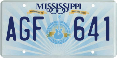 MS license plate AGF641
