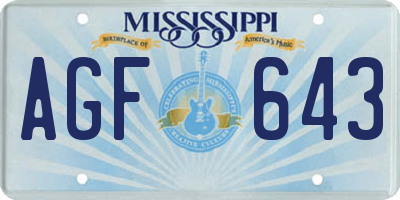 MS license plate AGF643