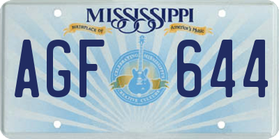MS license plate AGF644