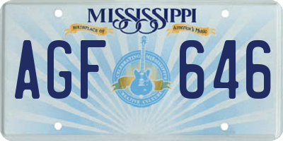 MS license plate AGF646