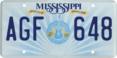 MS license plate AGF648