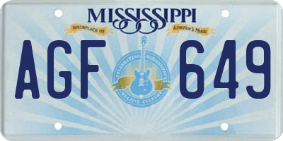 MS license plate AGF649